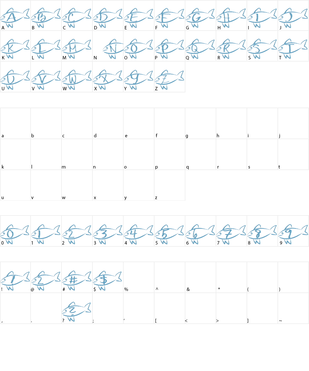 AEZ swim away Font Character